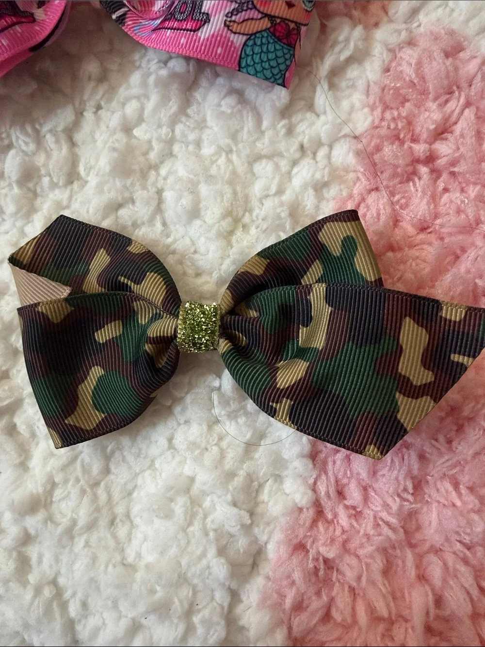 Assorted Girls' Hair Bows - Pink, Black, Green, White, Multicolor